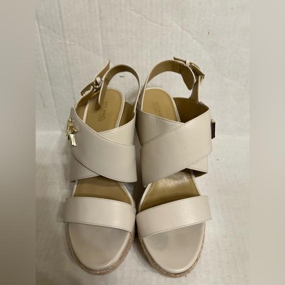 MICHAEL Michael Kors White Leather Wedge Sandals - Picture 11 of 16